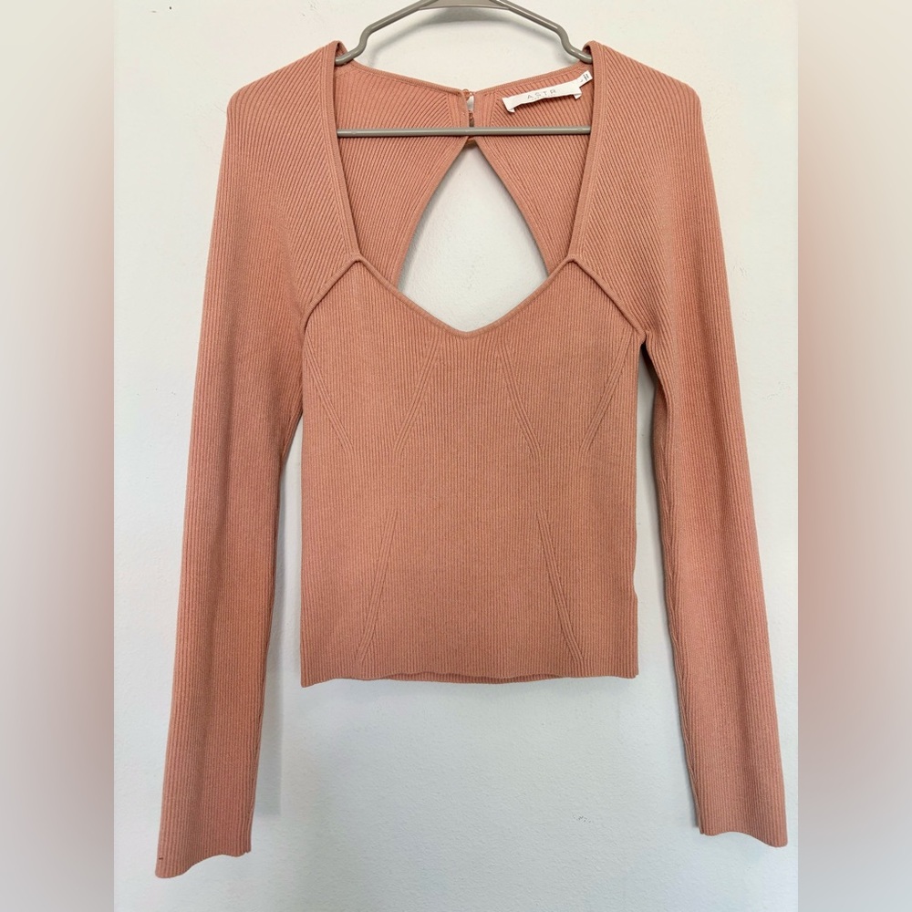 ASTR THE LABEL DUSTY PINK SWEATER TOP SZ LARGE